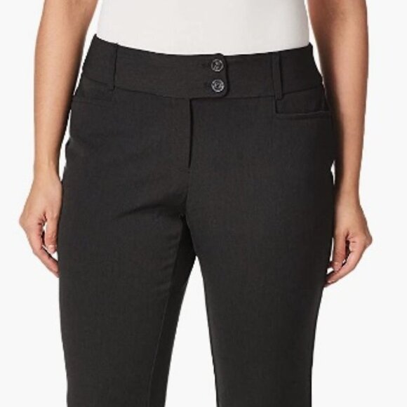 Rafaella Women's Curvy Fit Gabardine Bootcut Dress Pants, Graphite, Size 16 - Picture 3 of 7